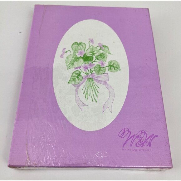 Vintage White & Wyckoff Bouquet Of Violets Stationery Set 1970s - Picture 5 of 6